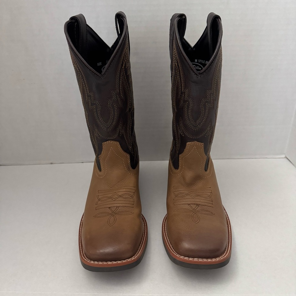 J.B. Dillon Two-Tone Brown Tan Western Boots Unisex Children’s Size 4.5 - Picture 3 of 8